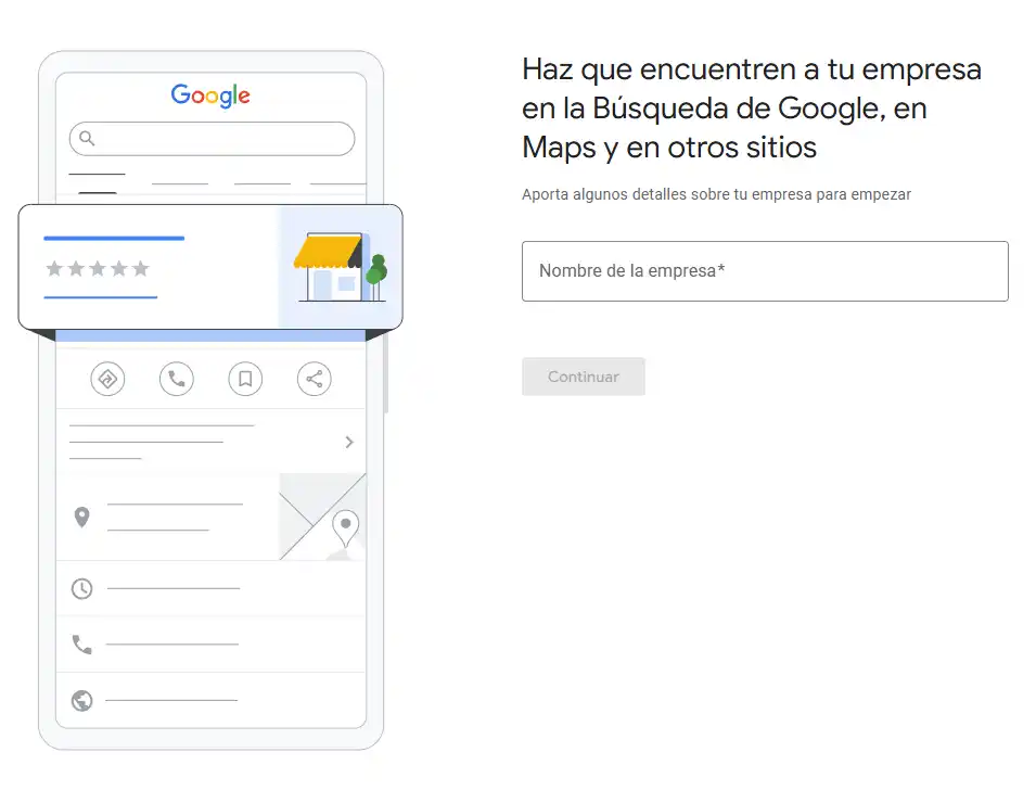paso uno de como crear tu perfil de empresa en google